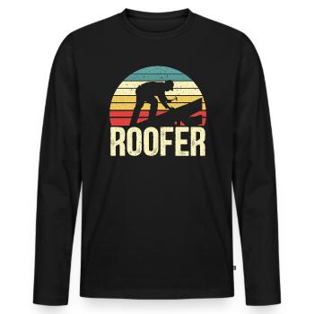 Dachdecker Dachdecker Mechaniker Dachdecker Beruf - Männer Premium Bio Langarmshirt - Schwarz - Vorne - Nico (187cm)