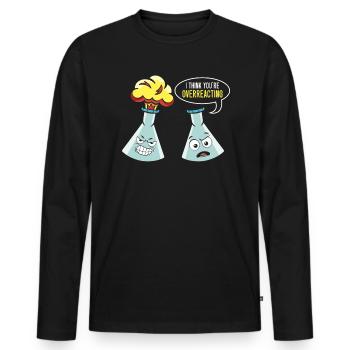 Funny Science Experiement Biology Scientist - Men's Premium Organic Long Sleeve Shirt - black - Front - Nico (187cm)