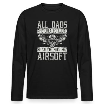Nur die besten spielen Airsoft Dad Best Daddy ever - Männer Premium Bio Langarmshirt - Schwarz - Vorne - Nico (187cm)