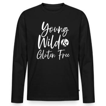Junge wilde und glutenfreie Zöliakie - Männer Premium Bio Langarmshirt - Schwarz - Vorne - Nico (187cm)