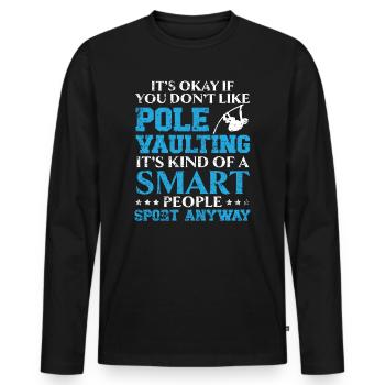C’est ok si vous n’aimez pas le saut à la perche - T-shirt manches longues Premium bio Homme - noir - Devant - Nico (187cm)
