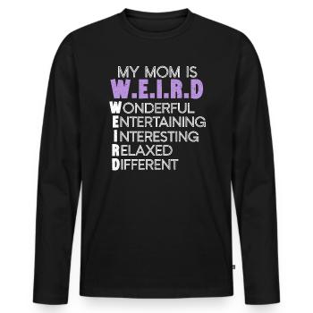 Ma mère est bizarre Drôle Maternité Maman Fête des Mères - T-shirt manches longues Premium bio Homme - noir - Devant - Nico (187cm)