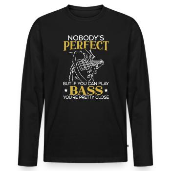 BassGitarrist Bassist Gitarrist Musiker - Männer Premium Bio Langarmshirt - Schwarz - Vorne - Nico (187cm)