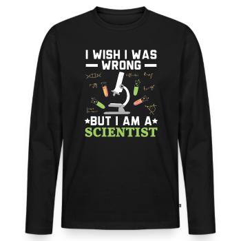 Science Lover Biology Teacher Scientist Chemistry - Men's Premium Organic Long Sleeve Shirt - black - Front - Nico (187cm)