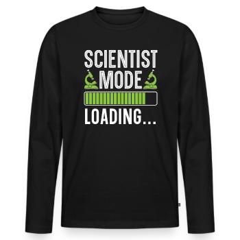 Science Mode Loading Scientist Biology Chemistry - Men's Premium Organic Long Sleeve Shirt - black - Front - Nico (187cm)