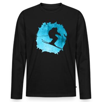 Mountain Skiing Lover Ski Wintersport Ski Skier Snow - Männer Premium Bio Langarmshirt - Schwarz - Vorne - Nico (187cm)