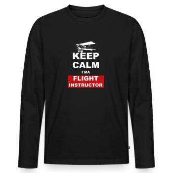 Pilots Flight Instructor Aviation Aircraft - Men's Premium Organic Long Sleeve Shirt - black - Front - Nico (187cm)