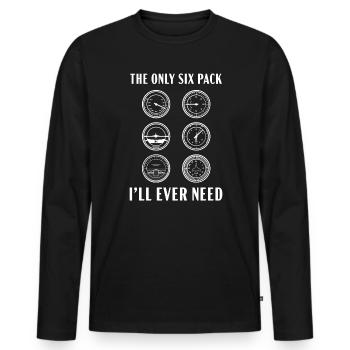 The Only Six Pack I'll Ever Need Pilot Airplane - Men's Premium Organic Long Sleeve Shirt - black - Front - Nico (187cm)