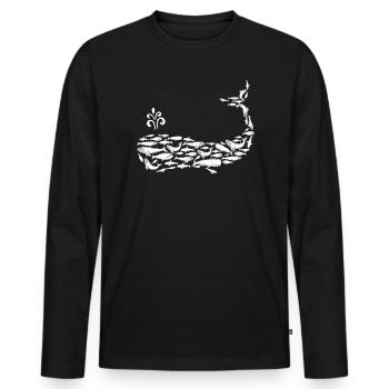 Whale Lover Marine Mammal Sea Animal Underwater - Men's Premium Organic Long Sleeve Shirt - black - Front - Nico (187cm)