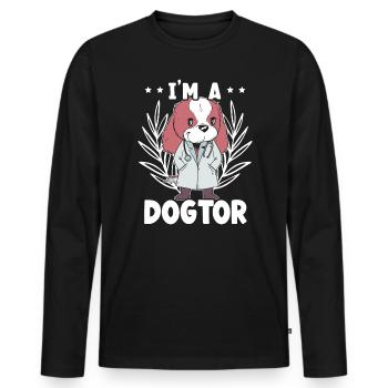 I'm A Dogtor Veterinarian Animal Doctor Future Vet - Men's Premium Organic Long Sleeve Shirt - black - Front - Nico (187cm)