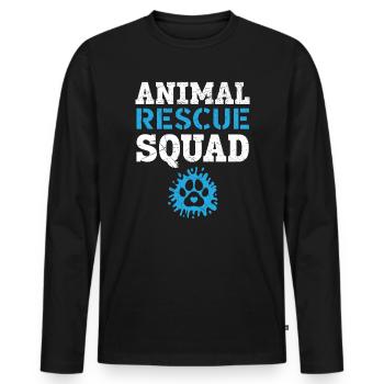 Animal Rescue Squad Animal Rights Animal Rescue - Men's Premium Organic Long Sleeve Shirt - black - Front - Nico (187cm)