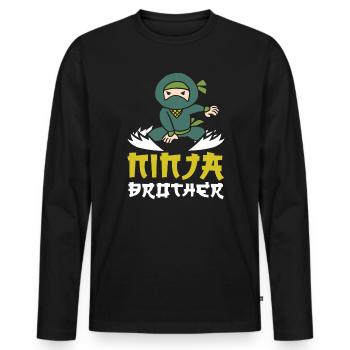 Ninja Bruder Söldner Shuriken Kunai Shinobi - Männer Premium Bio Langarmshirt - Schwarz - Vorne - Nico (187cm)
