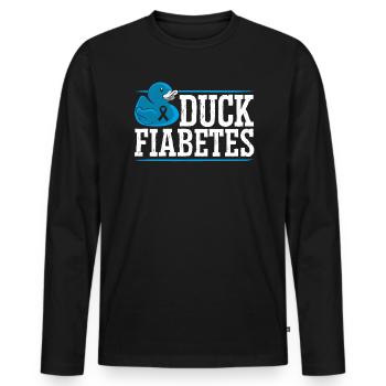 Canard Fiabetes Mois de sensibilisation au diabète Insuline - T-shirt manches longues Premium bio Homme - noir - Devant - Nico (187cm)
