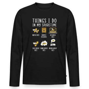 Things I Do In My Spare Time Beekeeper Beekeeping - Men's Premium Organic Long Sleeve Shirt - black - Front - Nico (187cm)