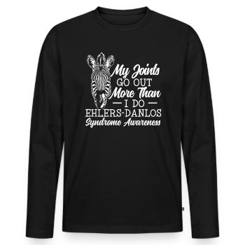 Meine Gelenke gehen mehr aus als ich Ehlers-Danlos - Männer Premium Bio Langarmshirt - Schwarz - Vorne - Nico (187cm)