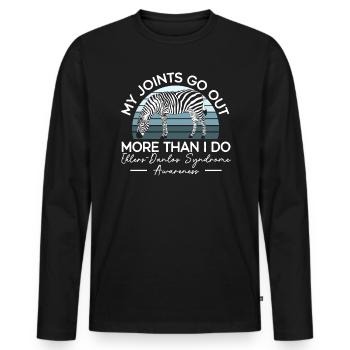 Meine Gelenke gehen mehr aus als ich Ehlers-Danlos - Männer Premium Bio Langarmshirt - Schwarz - Vorne - Nico (187cm)