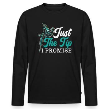 Juste le conseil que je promets Tatouage Tatouage Encre Junkie - T-shirt manches longues Premium bio Homme - noir - Devant - Nico (187cm)