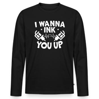 Ich möchte Sie ink up Tattoo Tinte Tinte Tinte Junkie - Männer Premium Bio Langarmshirt - Schwarz - Vorne - Nico (187cm)