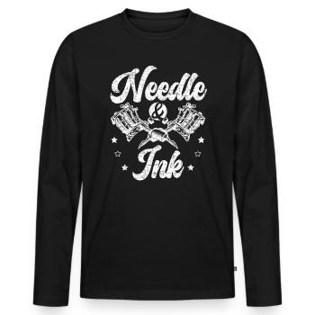 Needle And Ink Tattoo Tattooing Tattoo Artist - Men's Premium Organic Long Sleeve Shirt - black - Front - Nico (187cm)