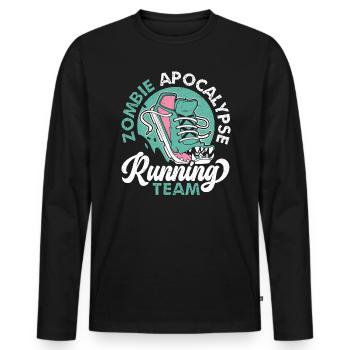 Zombie Apocalypse Running Team Halloween - Men's Premium Organic Long Sleeve Shirt - black - Front - Nico (187cm)