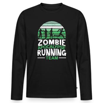 Zombie Apocalypse Running Team Halloween - Men's Premium Organic Long Sleeve Shirt - black - Front - Nico (187cm)