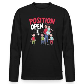 Position Open Single Dad Fatherhood Fathers Day - Men's Premium Organic Long Sleeve Shirt - black - Front - Nico (187cm)