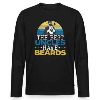 Les meilleurs oncles ont des barbes Barbu Oncle - T-shirt manches longues Premium bio Homme - noir - Devant - Nico (187cm)