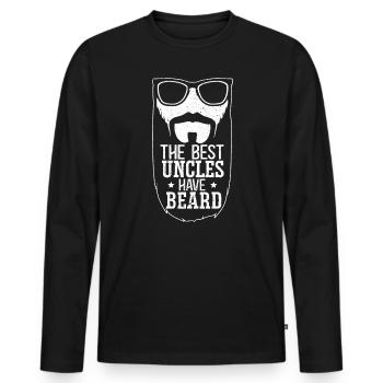 Les meilleurs oncles ont des barbes Barbu Oncle - T-shirt manches longues Premium bio Homme - noir - Devant - Nico (187cm)