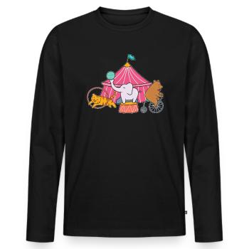Personnel de cirque Cirque Sécurité Carnaval Ringmaster - T-shirt manches longues Premium bio Homme - noir - Devant - Nico (187cm)