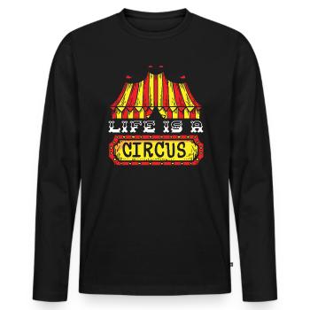 Life Is A Circus Security Carnival Ringmaster - Men's Premium Organic Long Sleeve Shirt - black - Front - Nico (187cm)