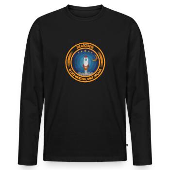 Machen ist wie wollen nur cooler - Männer Premium Bio Langarmshirt - Schwarz - Vorne - Nico (187cm)