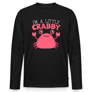 I'm A Little Crabby Crab Whisperer Crabulous - Men's Premium Organic Long Sleeve Shirt - black - Front - Nico (187cm)
