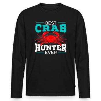 Best Crub Hunter Ever Crab Lover Crabulous Crabby - Men's Premium Organic Long Sleeve Shirt - black - Front - Nico (187cm)