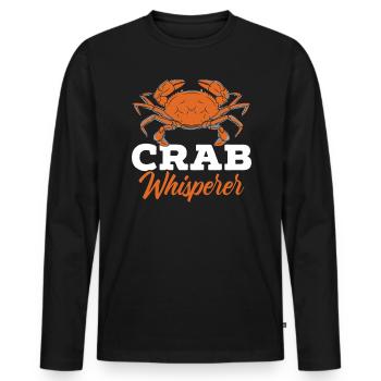 Crab Whisperer Crab Lover Crabulous Crabby Seafood - Men's Premium Organic Long Sleeve Shirt - black - Front - Nico (187cm)