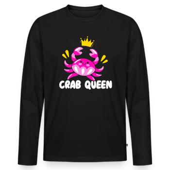 Crab Queen Crabulous Crabby Crab Whisperer - Men's Premium Organic Long Sleeve Shirt - black - Front - Nico (187cm)