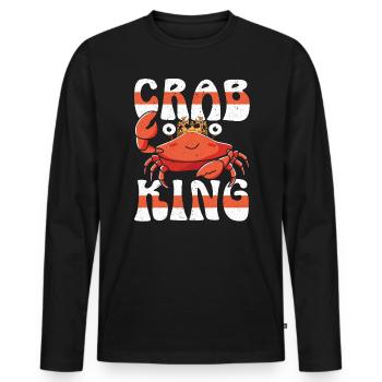 Crab King Crabulous Crabby Crab Whisperer - Men's Premium Organic Long Sleeve Shirt - black - Front - Nico (187cm)