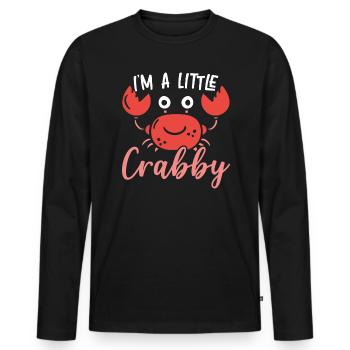 I'm A Little Crabby Crab Whisperer Crabulous - Men's Premium Organic Long Sleeve Shirt - black - Front - Nico (187cm)