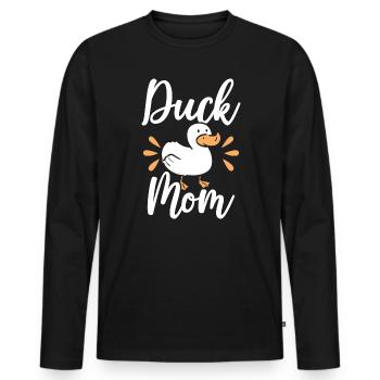 Canard Maman Canard Canard Duckaholic Fête des Mères - T-shirt manches longues Premium bio Homme - noir - Devant - Nico (187cm)