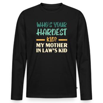 Sarcasm Humor Funny Jokes Sarcastic Humorous - Men's Premium Organic Long Sleeve Shirt - black - Front - Nico (187cm)