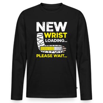 New Wrist Loading Broken Hand Injury Recovery - Men's Premium Organic Long Sleeve Shirt - black - Front - Nico (187cm)