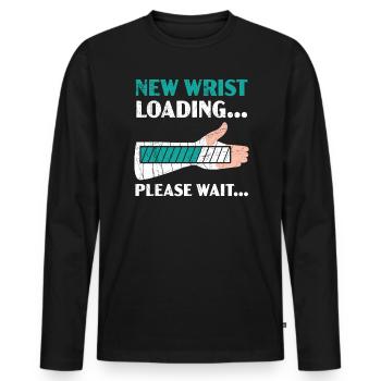 New Wrist Loading Broken Hand Injury Recovery - Men's Premium Organic Long Sleeve Shirt - black - Front - Nico (187cm)