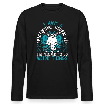 Ich habe eine Trigeminusneuralgie-Nervenstörung - Männer Premium Bio Langarmshirt - Schwarz - Vorne - Nico (187cm)