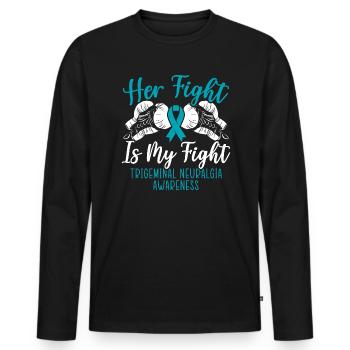Ihr Kampf ist Trigeminusneuralgie - Männer Premium Bio Langarmshirt - Schwarz - Vorne - Nico (187cm)