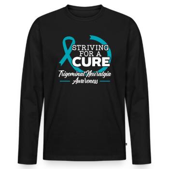Striving For A Cure Trigeminal Neuralgia Awareness - Men's Premium Organic Long Sleeve Shirt - black - Front - Nico (187cm)
