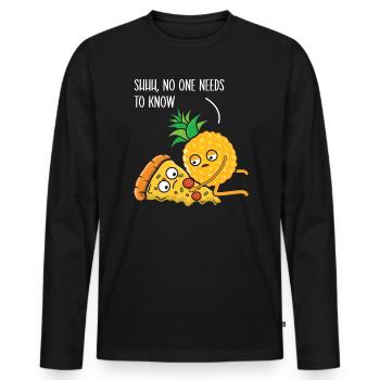 Pineapple Lover Hello Summer Tropical Fruit - Men's Premium Organic Long Sleeve Shirt - black - Front - Nico (187cm)