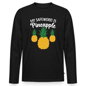 Mon mot de sécurité est le fruit tropical d’été à l’ananas - T-shirt manches longues Premium bio Homme - noir - Devant - Nico (187cm)