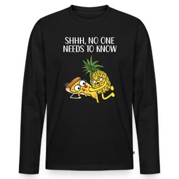 Pineapple Lover Hello Summer Tropical Fruit - Men's Premium Organic Long Sleeve Shirt - black - Front - Nico (187cm)