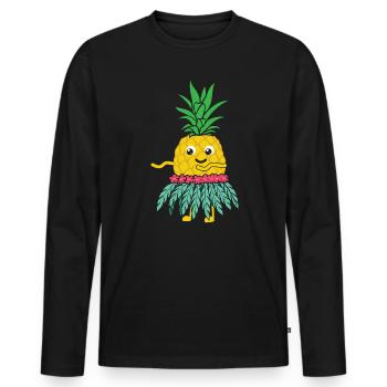 Pineapple Lover Hello Summer Tropical Fruit - Men's Premium Organic Long Sleeve Shirt - black - Front - Nico (187cm)