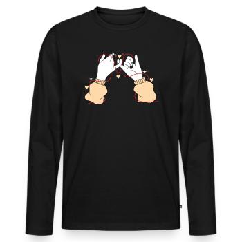Best Friend Forever Friendship Bestie BFF Squad - Men's Premium Organic Long Sleeve Shirt - black - Front - Nico (187cm)