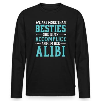 Nous sommes plus que besties meilleur ami amitié - T-shirt manches longues Premium bio Homme - noir - Devant - Nico (187cm)